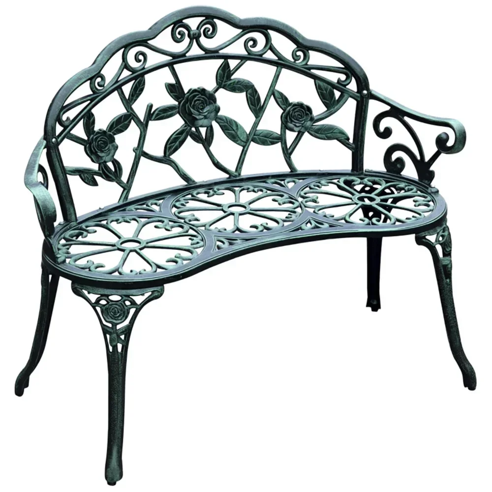 

Courtyard, park, garden, outdoor metal rose bench, cast steel, aluminum frame antique decorative chair