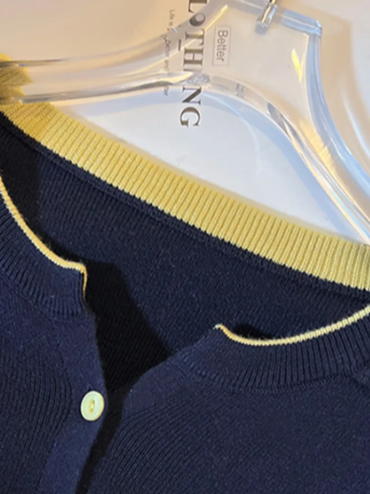 심플 스티치 레터 롱 스웨터 니트 오픈 가디건 여성 초가을 얇은 상의 셀프키 슬레 출퇴근 한국 버전