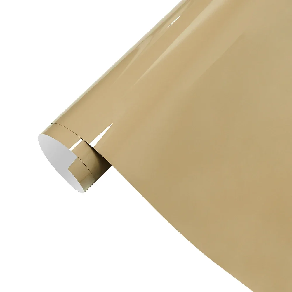 Crystal Sand Beige Car Wrapping Film Car Sticker PET Sticker Bubble Free Auto Decals Car Accessories Exterior Decoration