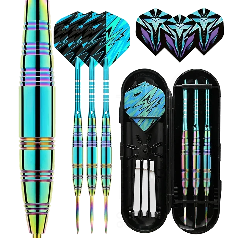 Professionelle Darts-Sets mit Stahlspitze, 23 g Darts mit Metallspitze, 3 Aluminium-Dartschäfte, Dart-Set mit Stahlspitze + zusätzlichen 3 Dart-Flights