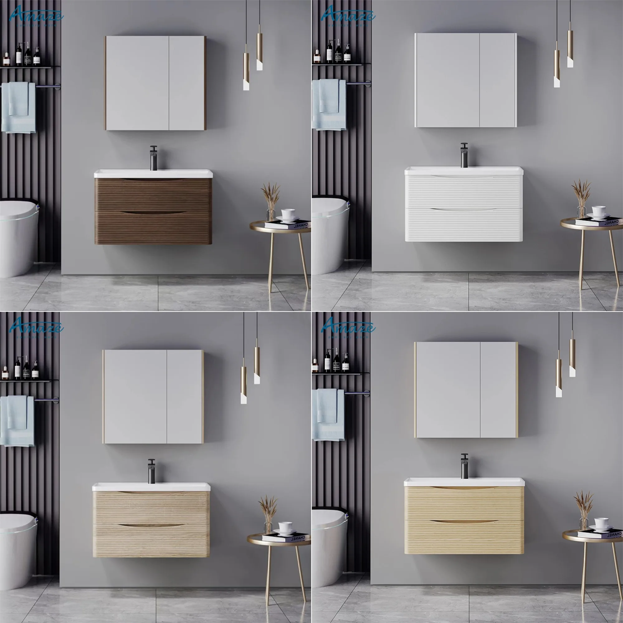 مشروع الفندق الفاخرة الحمام بالباطل الحديثة مزدوجة أدراج الطب خزانة واحدة بالوعة الحائط مجموعات الحمام #6