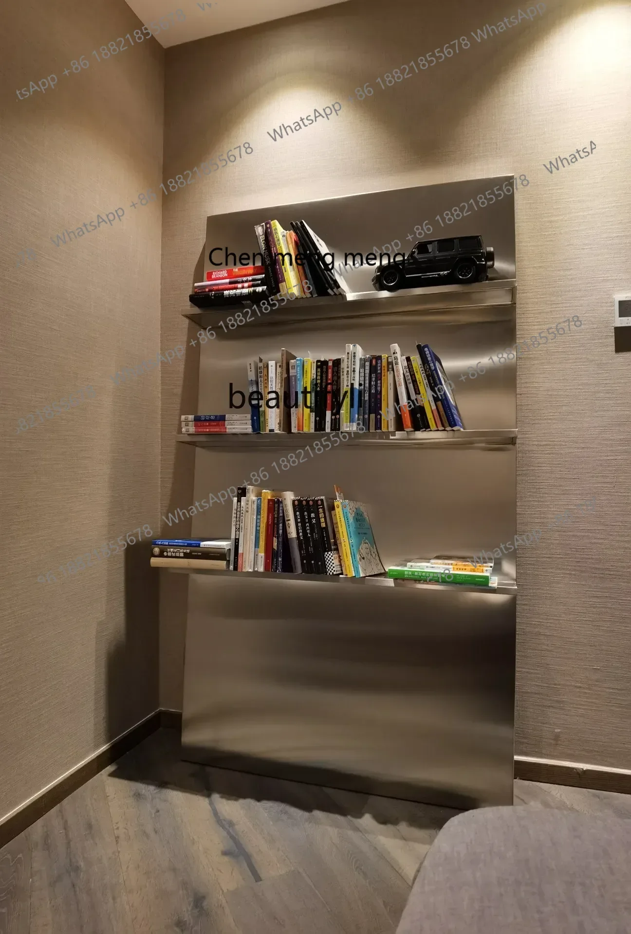 

B7304 ss Stainless Steel Multi-Layer Bookshelf Modern Minimalist Magazine Rack Floor Cosmetics Display Stand Display Rack