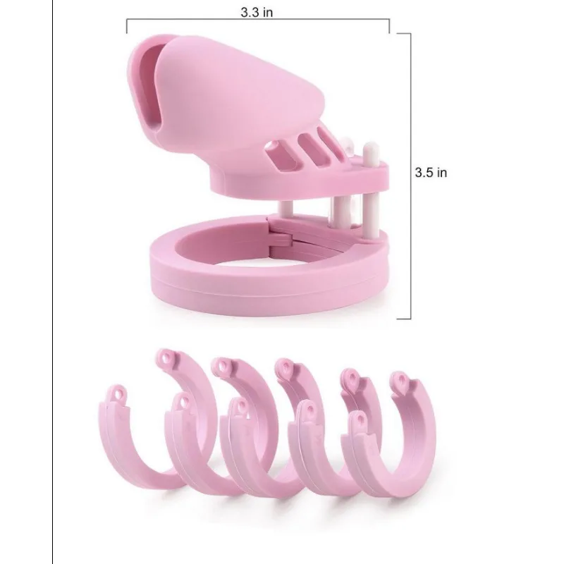 8 Color Silicone Penis ring Male Chastity Cage Device Lockable Cock Cages BDSM Sex Toys with 5 Cock Ring Penis Sleeve for Men