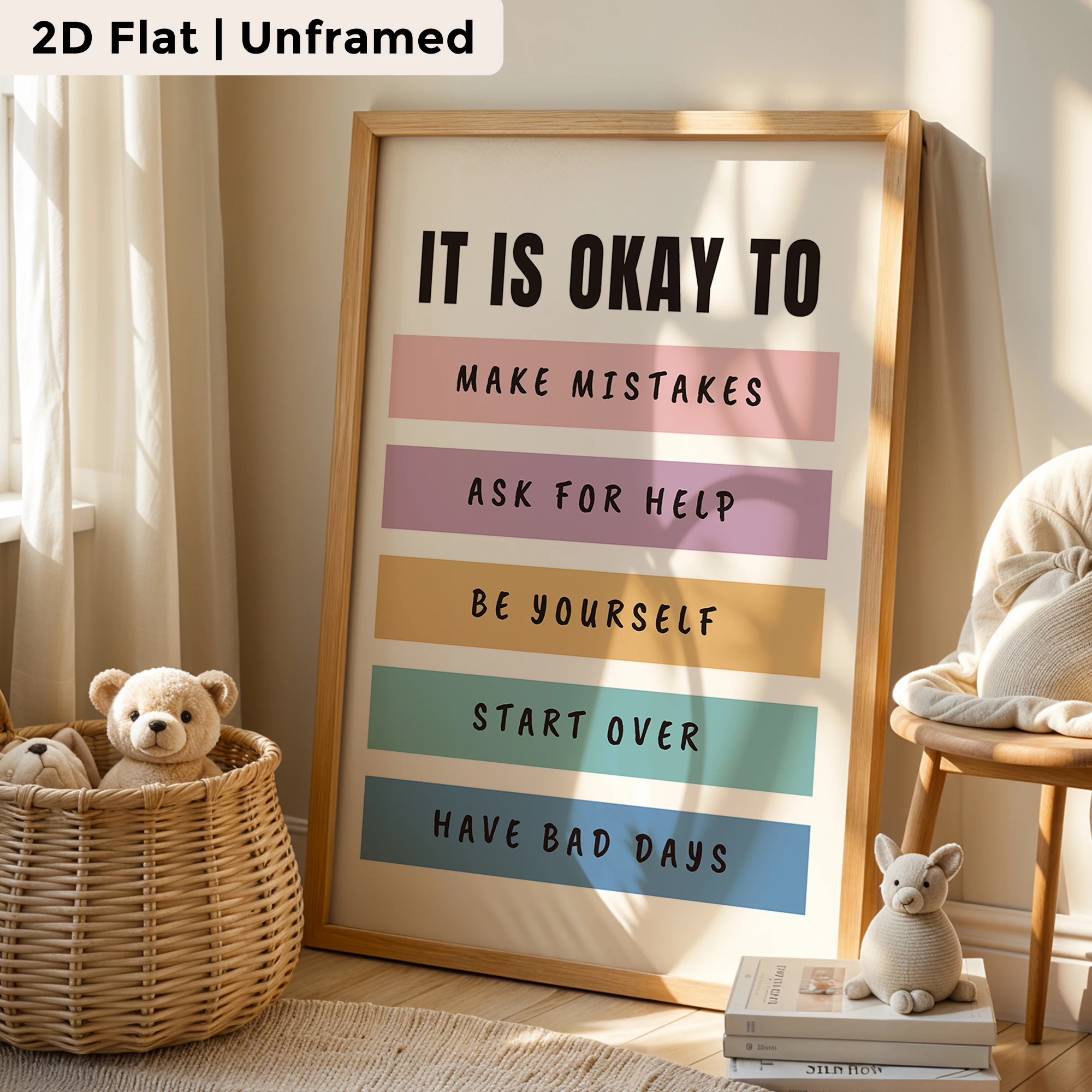 3pcs Modern,Cartoon Inspirational Quotes Wall Art Print Canvas Painting Poster Picture For Living Room,Kids Room Home Decor