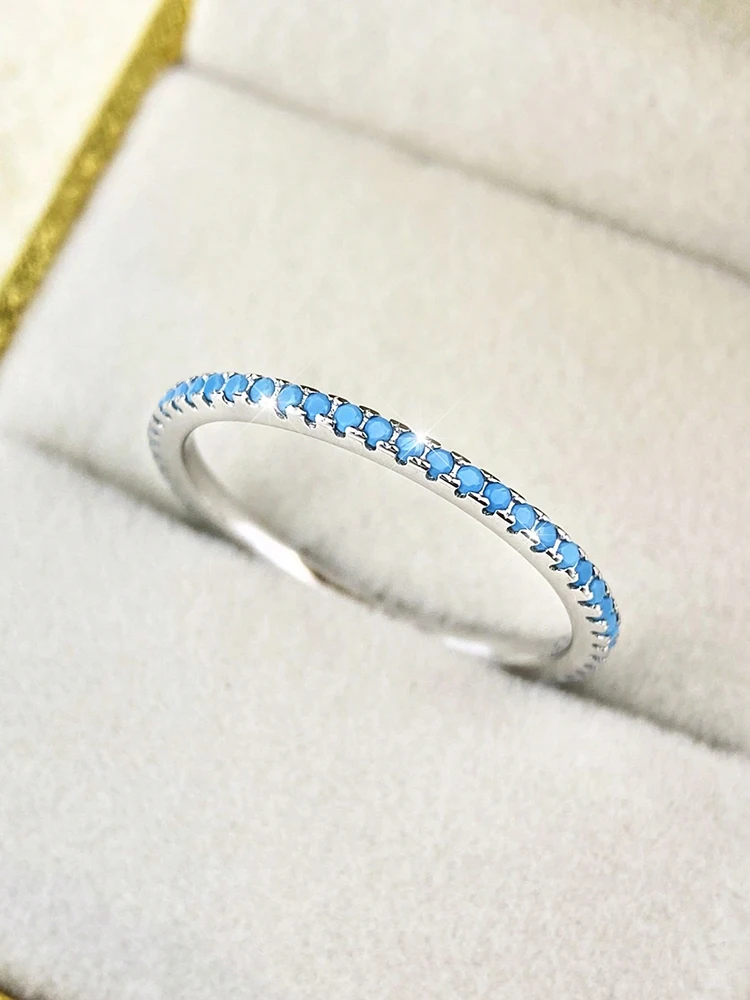 925er-Sterlingsilber, modisch, glänzend, 1,4 mm, voller Zirkon, stapelbar, schlichter Ring für Damen, tägliche Party, personalisierter edler Schmuck