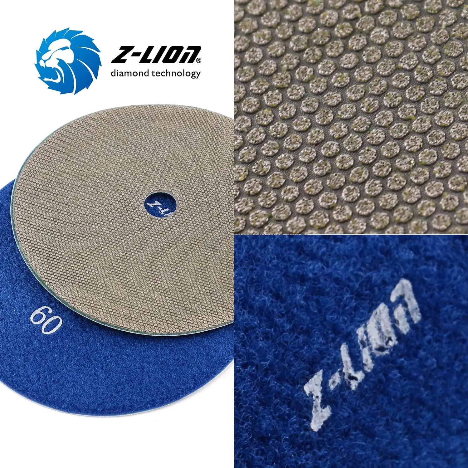 7 Inches Glass Electroplated Diamond Polishing Pads 4 Pcs Set