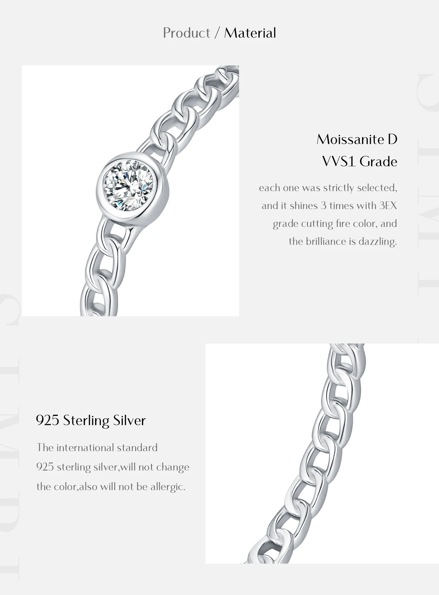 MODIAN Moissanit-Labordiamantringe aus 925er Sterlingsilber, trendige Ringe mit Verschlussdesign, Fingerringe für Frauen, Büro, edler Schmuck – Detail 7