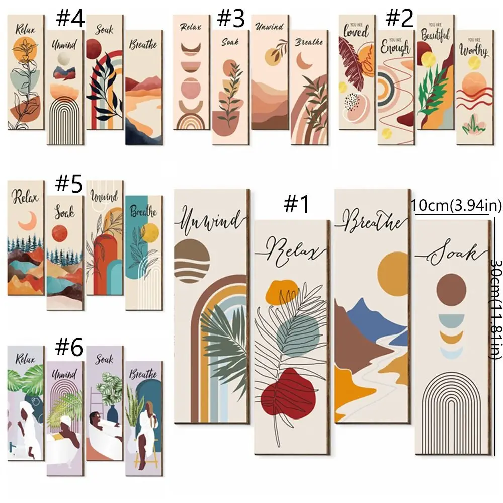 Inspirational Quotes Bohemian Abstract Hanging Sign Handmade Artistic Plant Leaf Pendant Wall-mounting Wooden Wall Hanging Plate