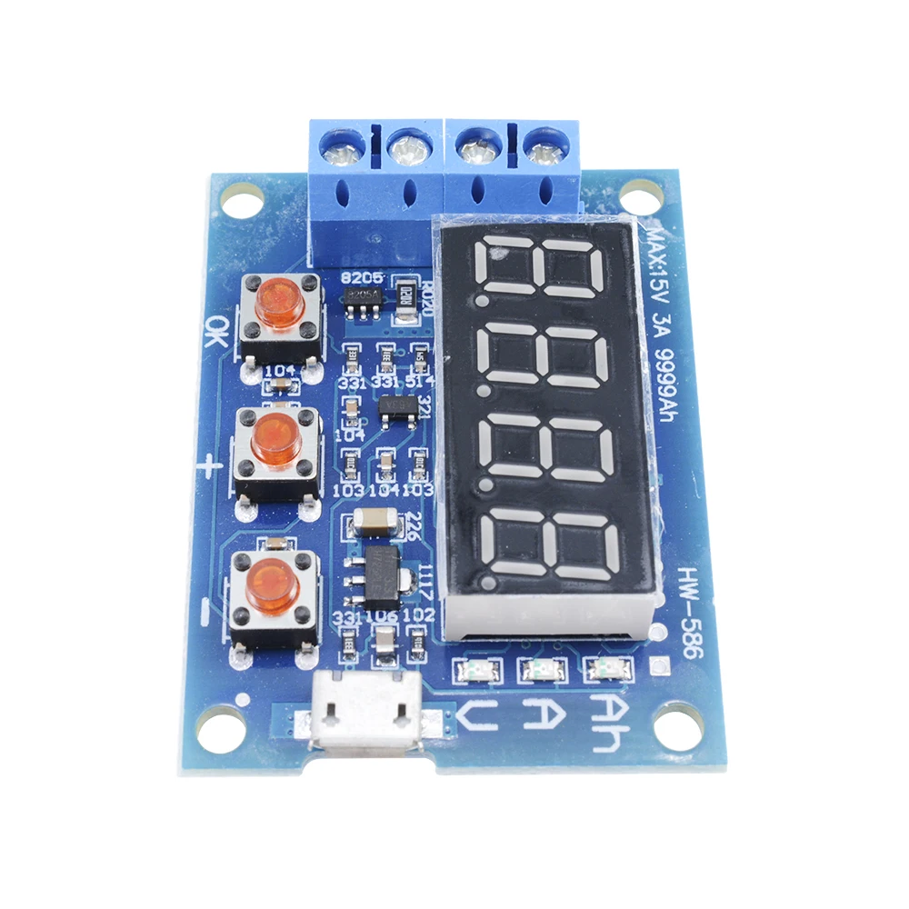 LED Digital Display 18650 Lithium Battery Power Supply Test Resistance Lead-acid Capacity Discharge Meter ZB2L3 Battery Tester