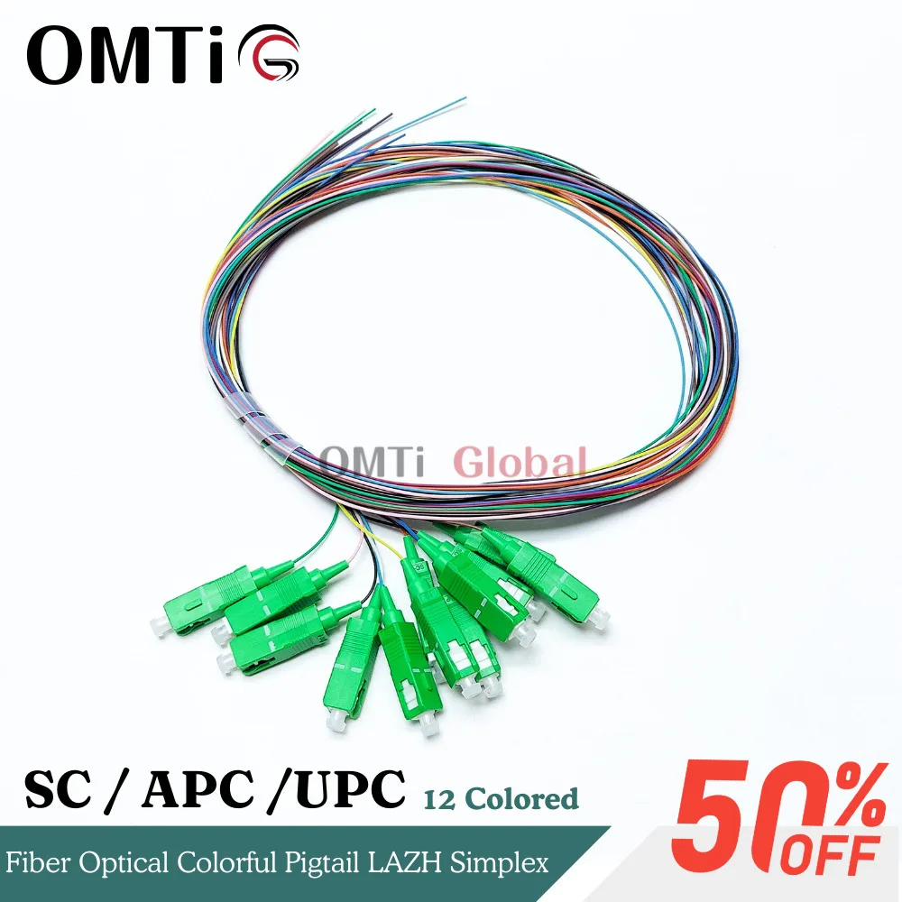 SC APC/UPC Square Head Pigtail 12-Cores Strand Single Mode PVC 0.9Mm Optic Fiber Jumper Patch Cable