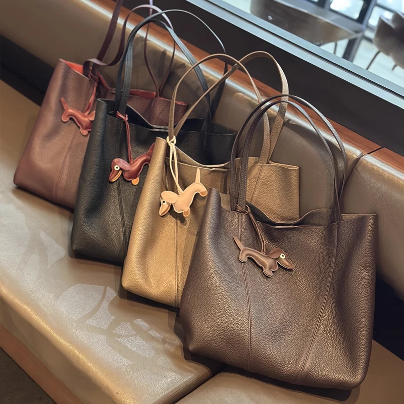 

Women's Cow Genuine Leather Shoulder Bags Female Soft Cowhide Durable Casual Crossbody Bag Ladies Fashion Trend Commute Handbags