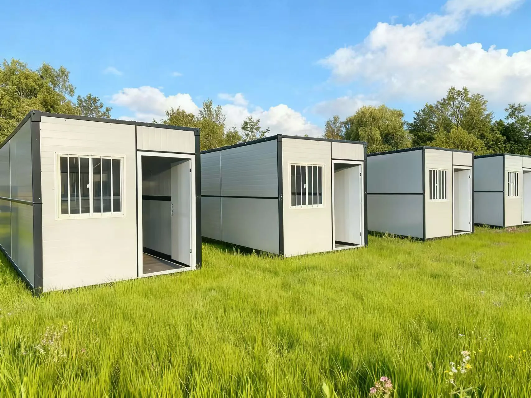 منزل جاهز معياري صغير محمول من Earnest؛ منزل متنقل بهيكل فولاذي؛ فيلا مع سقف مدبب للترفيه في الحديقة. #3