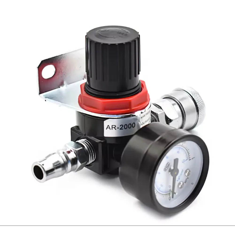 Air Pressure Regulator AR2000 with SM+PM20 Gauge for Industrial Automation and Pneumatic Equipment Compatibility