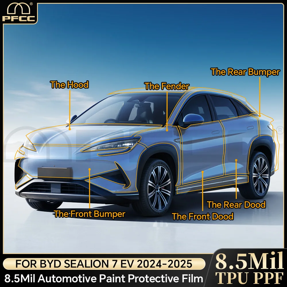 

Car Paint Protection Film TPU Pre-cut Anti-scratch Body Sticker Repair Bra Kit Transparent 8.5mil For BYD Sealion 7 EV 2024 2025