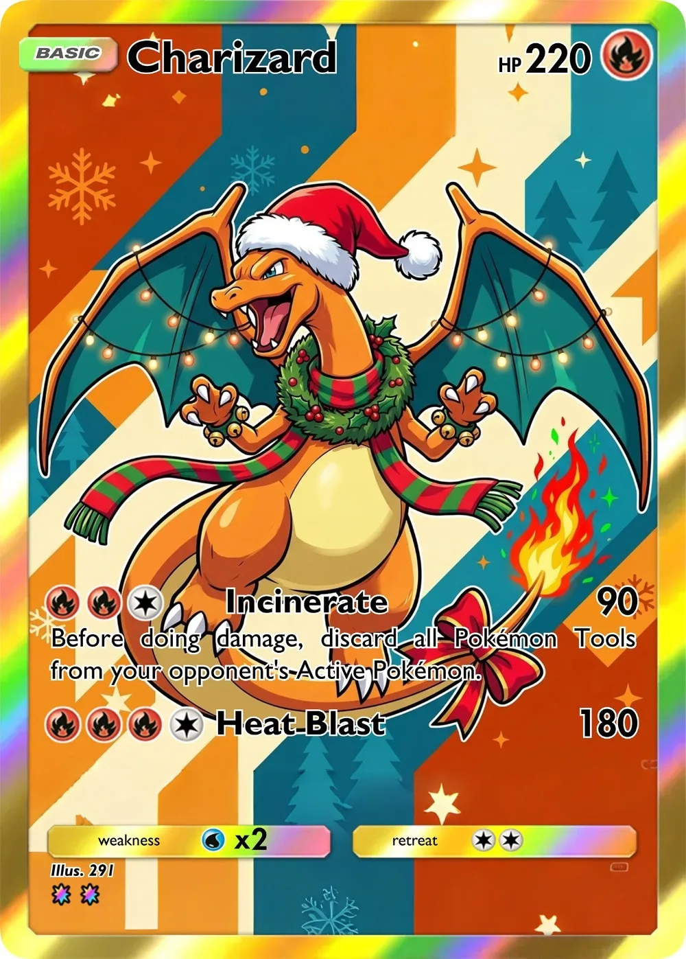 Pokemon Cards Christmas series Kawaii Gengar Charizard Dragonite Gardevoir PTCG Cards Holo Rare Creativity Pokemon Gift view 4