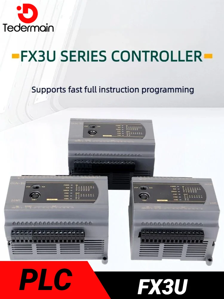 Imagem -04 - Controlador Lógico Programável do Plc Fx3u Fx3u14 20 24 32 40 48 60 64mr t Pulso de Alta Velocidade com Analógico Suporte Ad2da Modbus Rtu