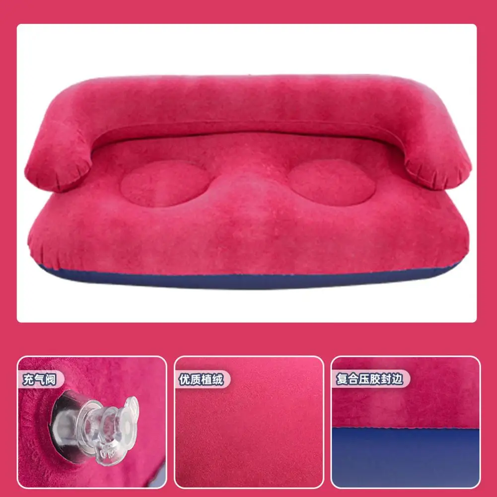 Lightweight Seat Flocked Sofa for Adults Heavy Duty Blow-up Lounge Chair Single Double Air Couch for Indoor Outdoor Use