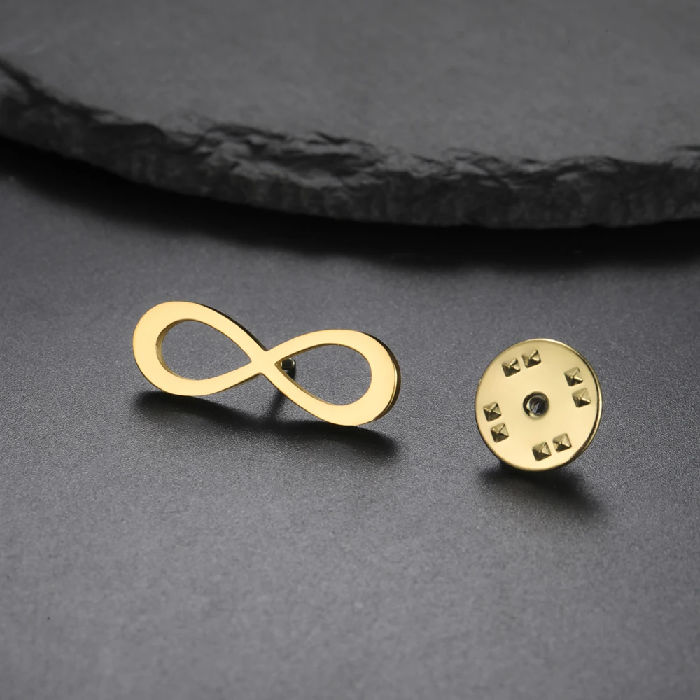 Dawapara klassische Unendlichkeitssymbol-Brosche, endlose Liebe und Freundschaft, Anstecknadel, Edelstahl-Accessoires – Detail 15