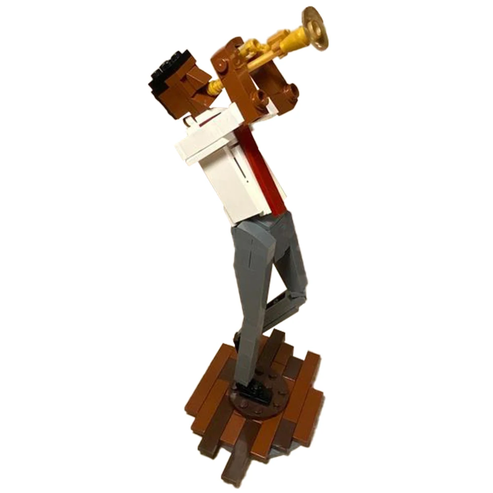 MOC musician 21442 Trumpet Player Violin, Cello, Saxophone Player Building Block Model Jazz Band Doll Brick Toy Children\'s Gift