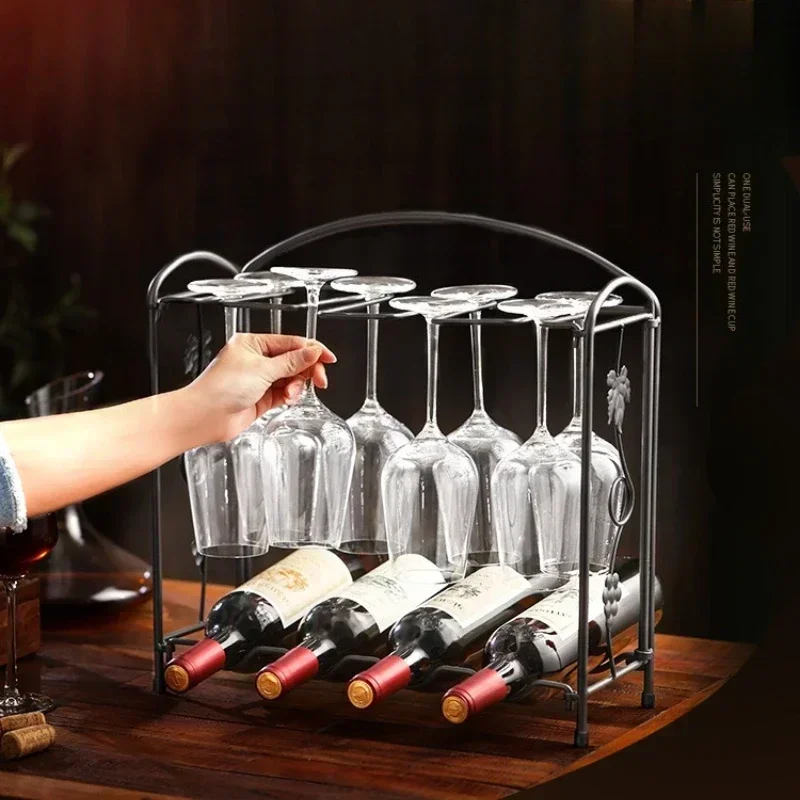 Household red wine glass rack wine cabinet wine rack ornament wine decoration upside down wine glass rack modern light luxury