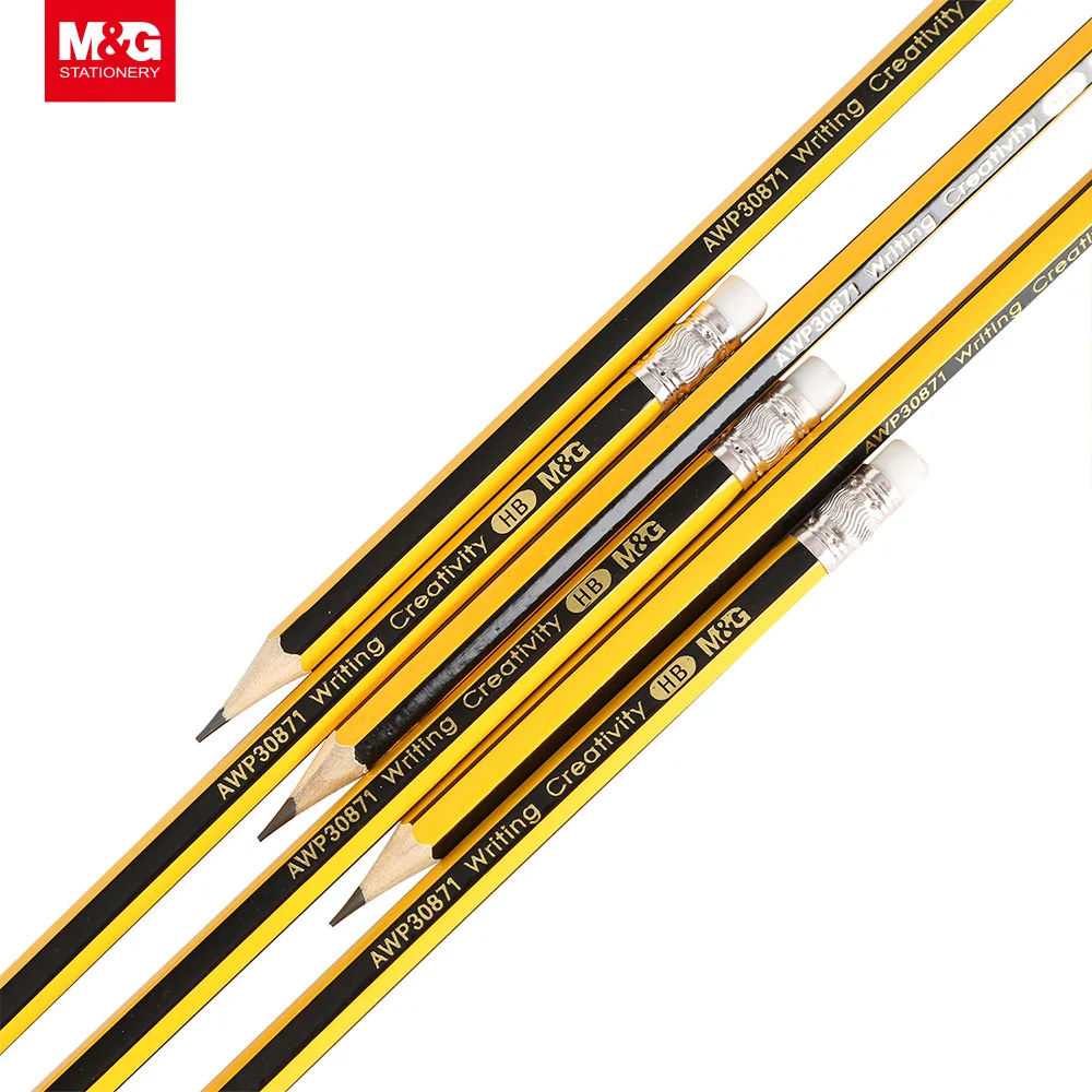 M&G Hexagonal Wooden Pencil HB With Eraser Economical Pencil