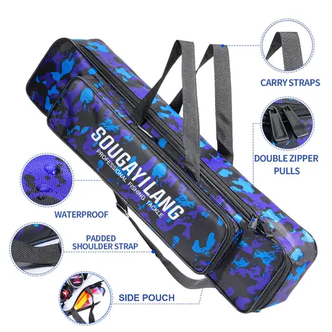 बहु-कार्यात्मक हरा मछली पकड़ने का बैग, मछली पकड़ने का सामान बैग, मछली पकड़ने का सामान भंडारण कमर पैक, मछली पकड़ने वाली छड़ी बैग, जलरोधक काला बैकपैक 10 best sales रॉड बैग मछली पकड़ना - №4