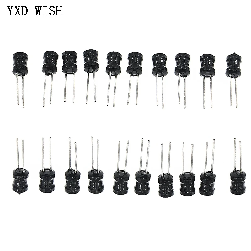 240Pcs 2.2uH-100mH 6x8mm Choke I-Shaped Power Inductor Assorted Kit 4.7uH 6.8uH 10uH 22uH 47uH 68uH 100uH 220uH 1mH Inductors