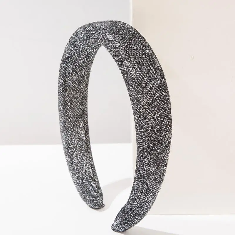 Neues Retro-Barock-Stil Super Funkelndes Voll-Diamant-Stirnband mit Breitem Rand Haaraccessoire für Frauen – Detail 3