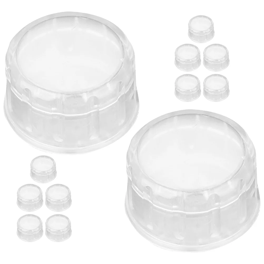 12 Pcs Shake Cup Lid Non-Spilling Cap Juice Reusable Shaker Lids Press Attachment Clear Cocktail Covers Container