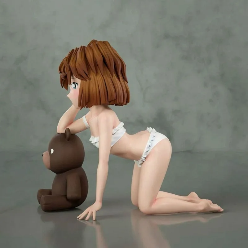 11cm Detective Conan Haibara Ai Swimsuit Ver & Doll Bear Anime Figure Model Statue Collection Desktop Decoration Ornament Toys
