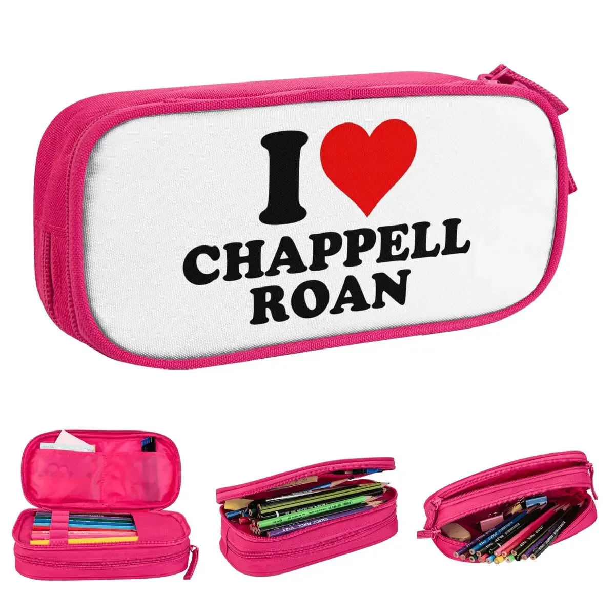 

I Heart Chappell Roan Pencil Case Singer Music Pencil Pouch Pen Holder for Student Large Storage Bag Students School Accessories