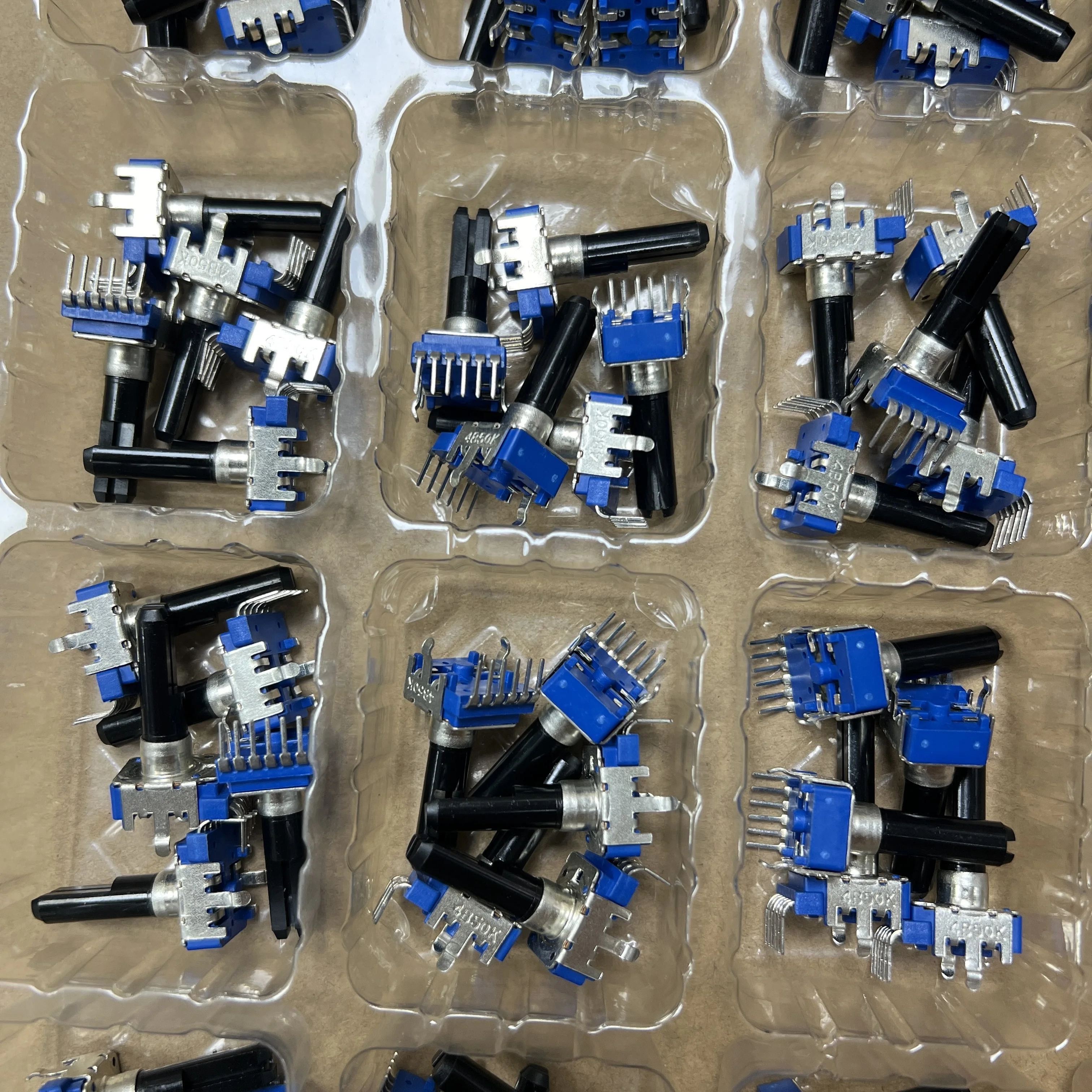 3 pieces of high-quality RK12 potentiometer 6-pin A5K A10K B20K B50K with midpoint positioning handle, length 23mm