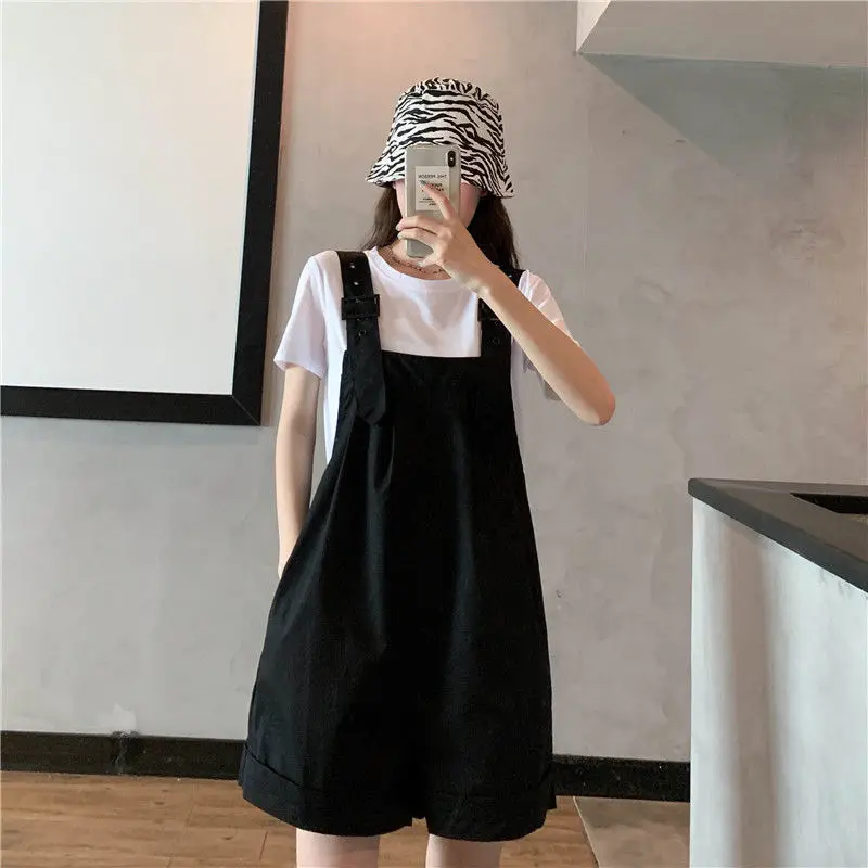 จั๊มสูทผู้หญิงหลากสี แต่งขอบผ้าฟล็อก สปริง/ซัมเมอร์ แต่งขอบสีแดง ยืดหยุ่น ติดกระดุมแบบ Y2K