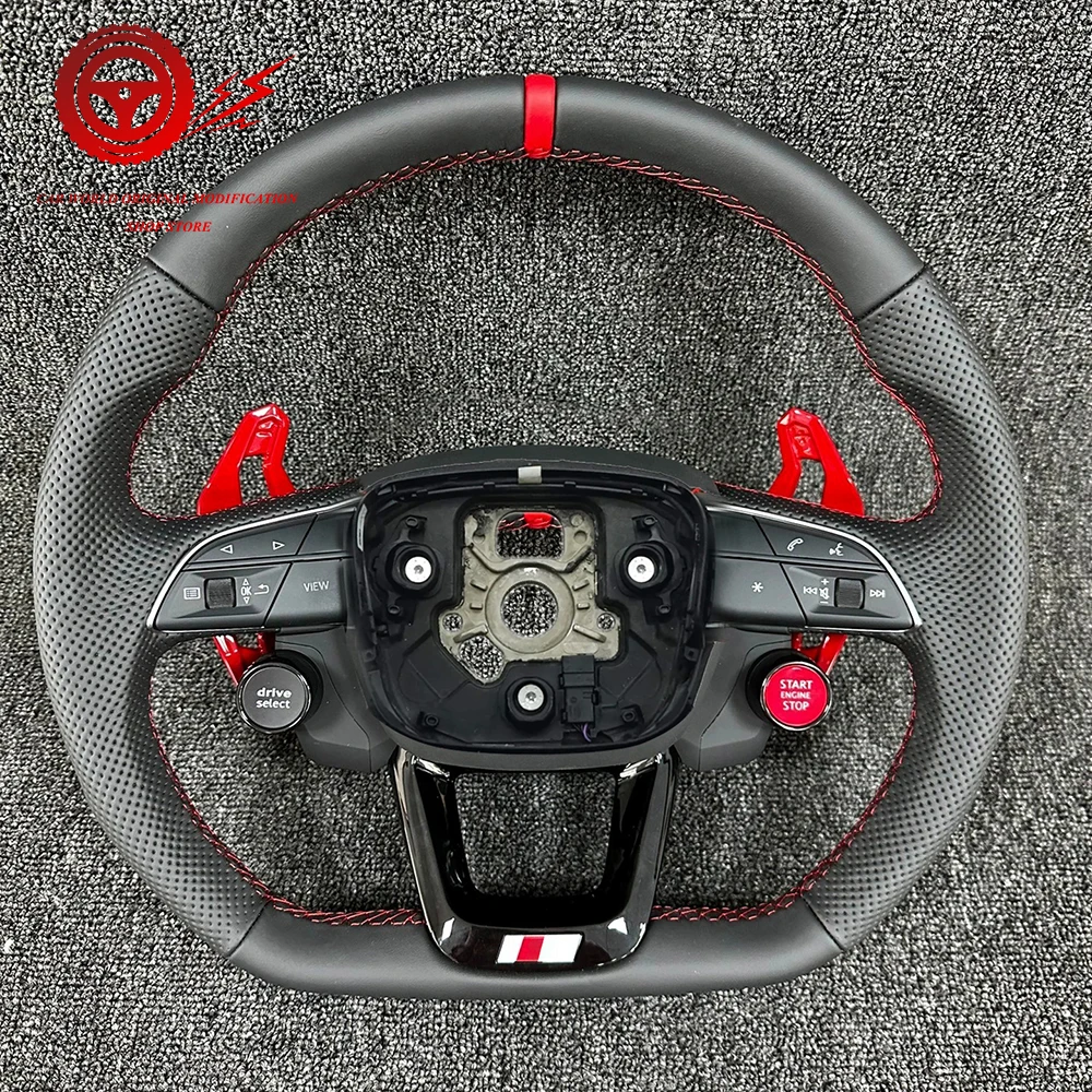 

For Audi Q5 FY Q7 Q8 Semi Perforated Leather Sports Steering Wheel Assembly
