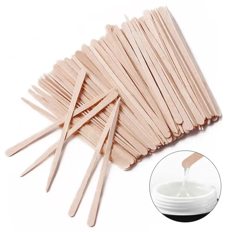 100-300Pcs Wooden Hair Removal Stick Disposable Depilation Spatula Wax Sticks Wood Face Eyebrows Waxing Spatula Beauty Tool