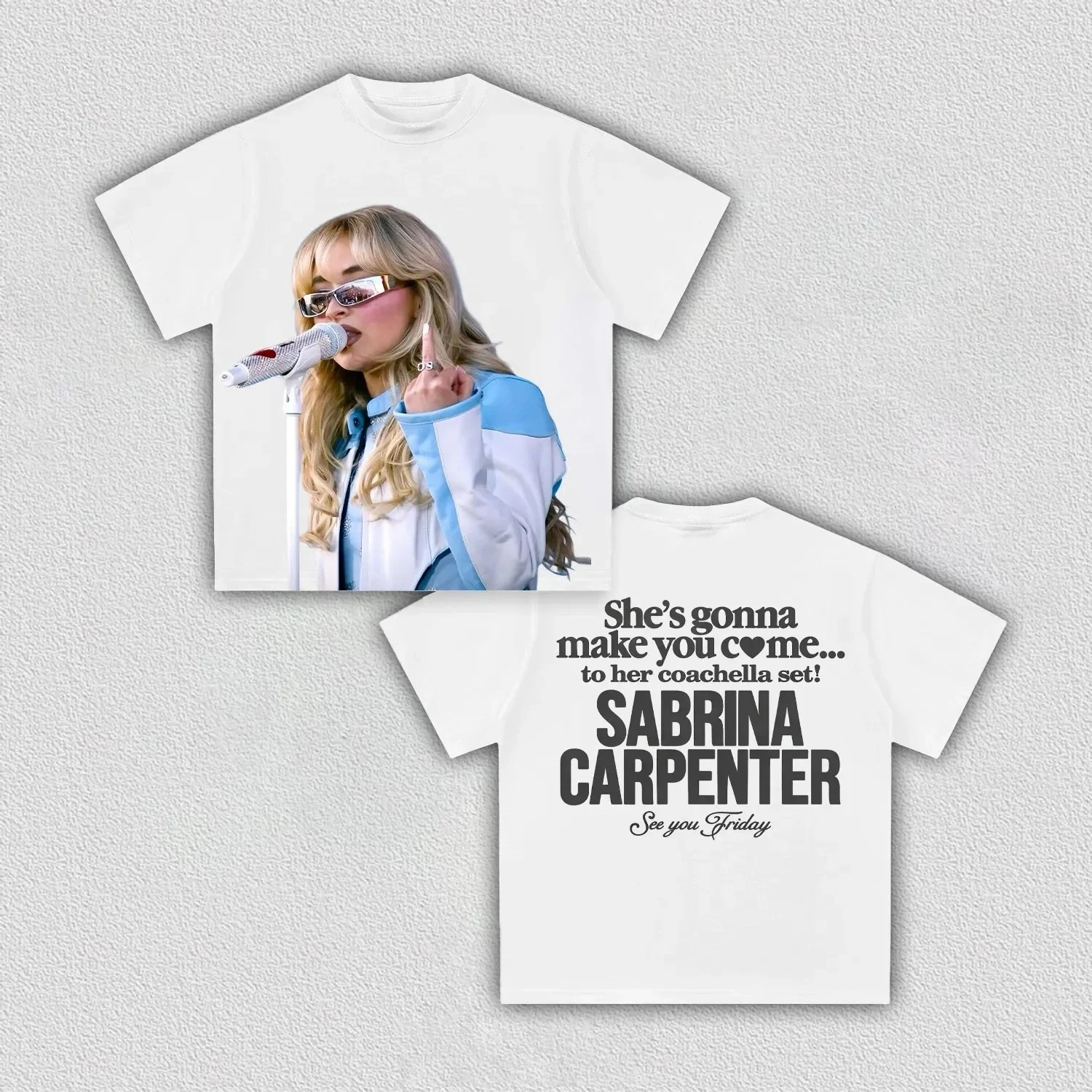 Sabrina Carpenter Coachella Pop Star Tour Graphic T Shirt 2026