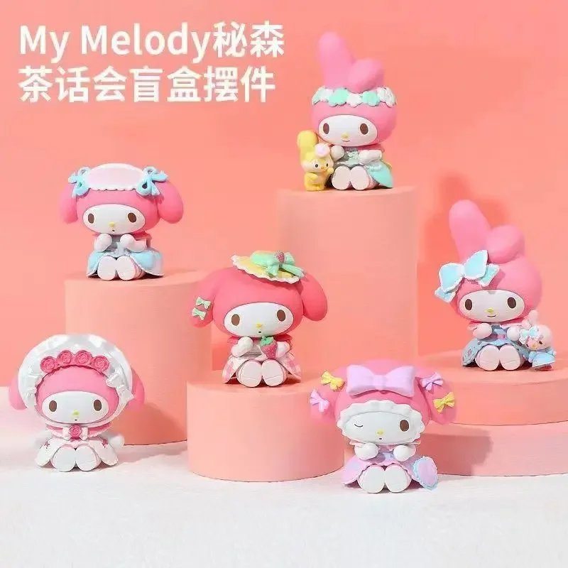 

Sanrio My Melody Secret Forest Tea Party Mystery Blind Box Gifts Toy Model Anime Figure Collect Ornaments