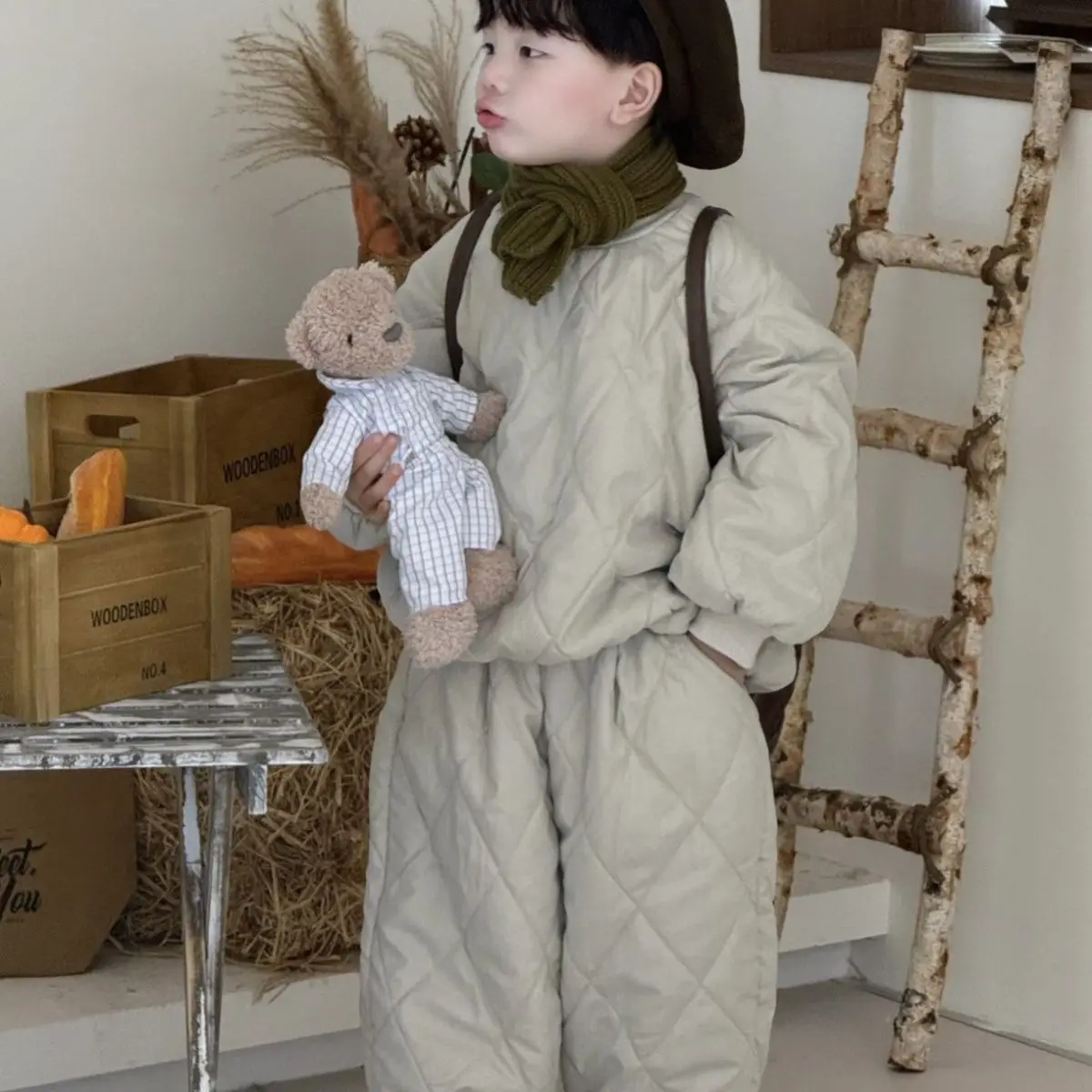 2 PCS set Autumn Winter Boy Plus Velvet Cotton Top+Loose Harem Pants Kids Children baby Gentleman Handsome Streetwear Clothes