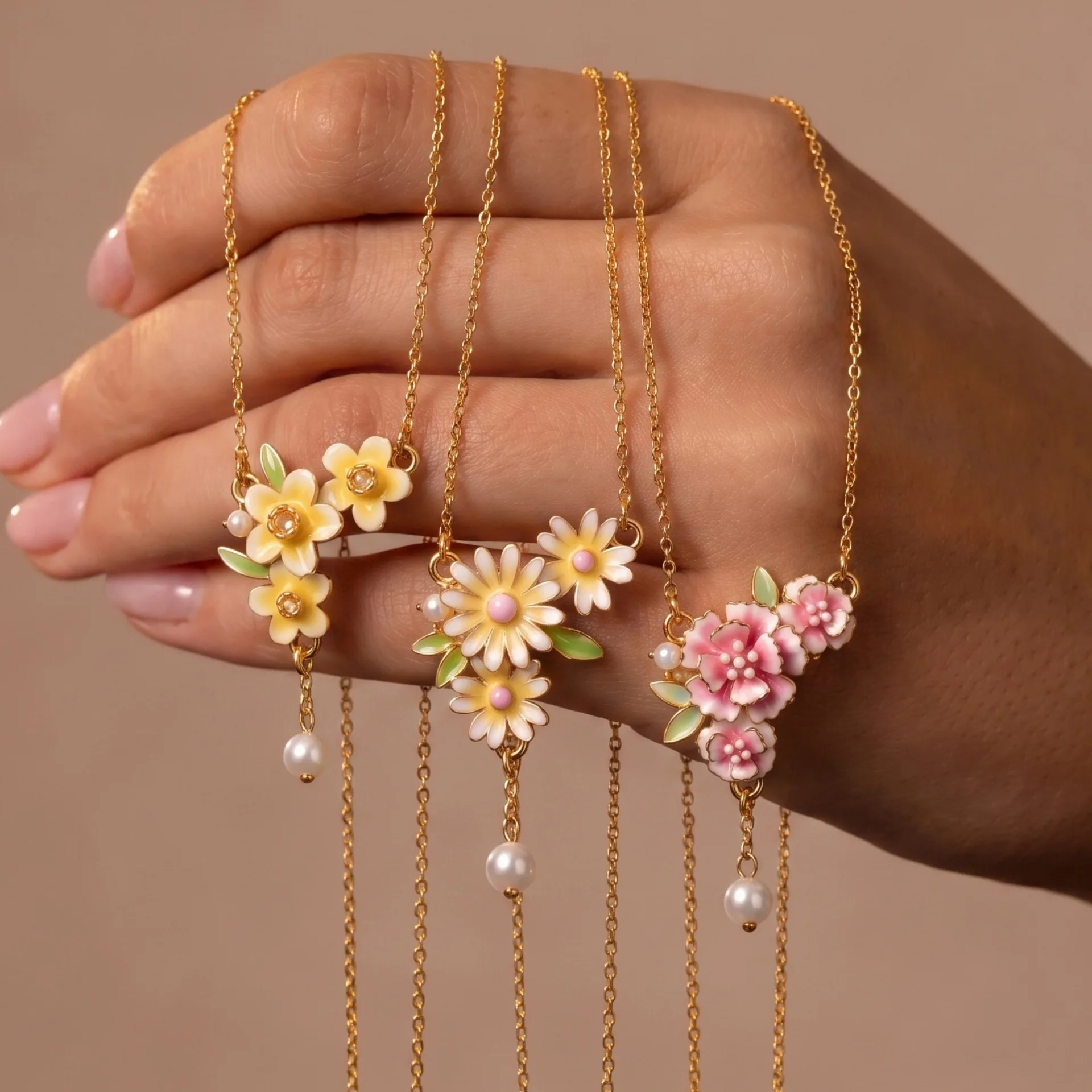 Birth Flower Necklace - Birth Month Flower Necklace 12 Months