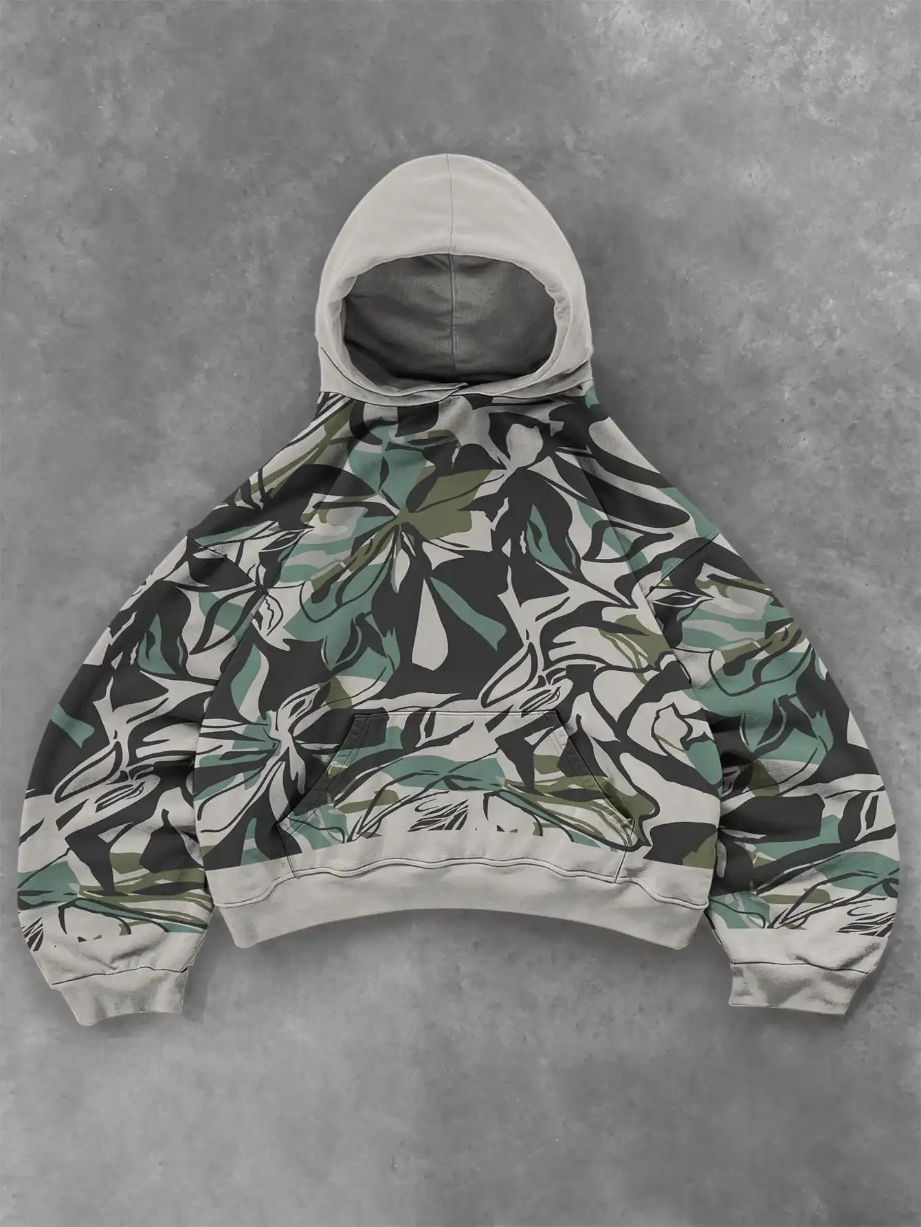 

Orange camouflage style 3D print hoodie Tibetan army green hooded sweatshirt casual street style pullover hoodie top