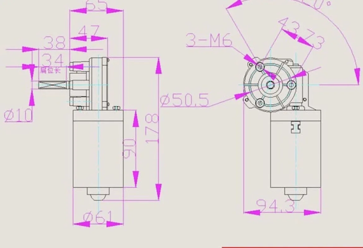 High-quality 24v 60W 50RPM dual-bearing worm gear reducer motor with self-locking power customizable output