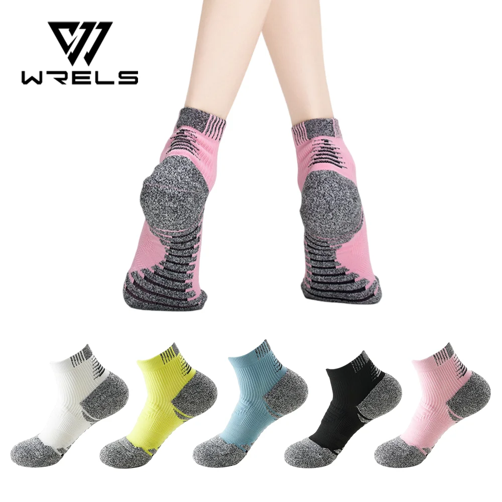 WRELS 1/2/3 Pairs Running Athletic Socks Anti Slip Breathable Socks Women Crew Outdoor Men's Sports Walking Sports Cotton Socks
