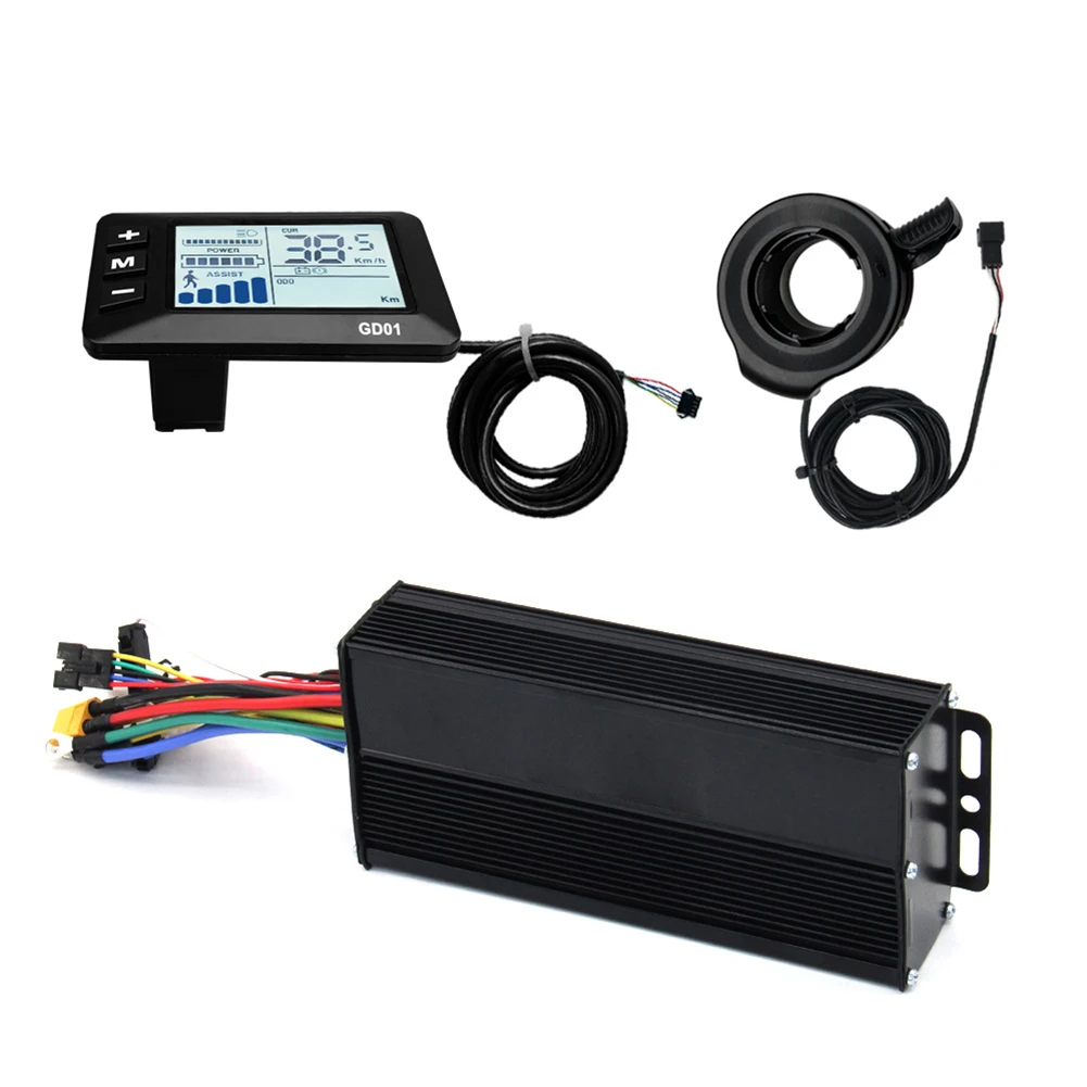 LCD Display Kit Brushless Controller Kit Night Riding Backlight Display For 22.2mm Handlebar Includes Thumb Throttle