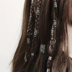 85pcs Hollow Out Hair Ring Accessories,Dreadlocks Beads Hair Braid Rings Clips Dread Locks Hair Braiding Metal Cuffs Decoration