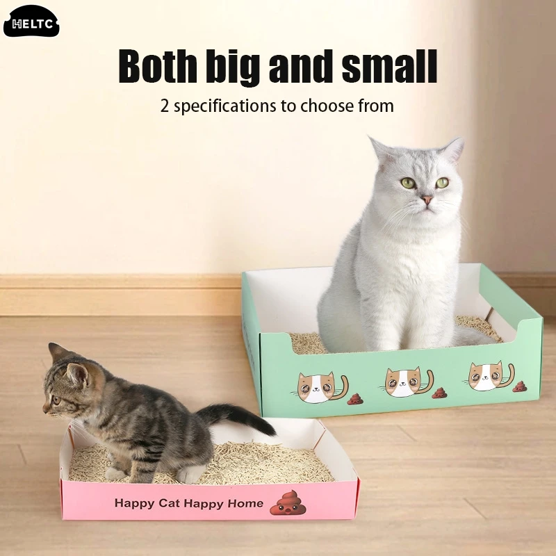 1pc Foldable Disposable Cat Litter Box Pet Sand Box Container Kitten Travel Toilet Anti-splash Waterproof Large Space Cat Bedpan