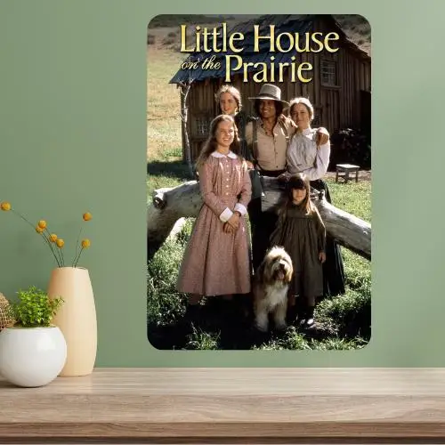 Letrero Metálico con el Diseño de la Serie de Televisión Little House on the Prairie