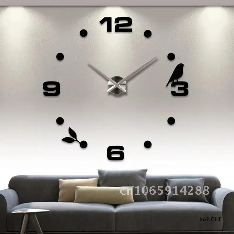 

Creative 3D Acrylic Mirror Stickers Wall Clock DIY Digital Clock Quartz Needle Horloge Modern Design Living Room Home Decor