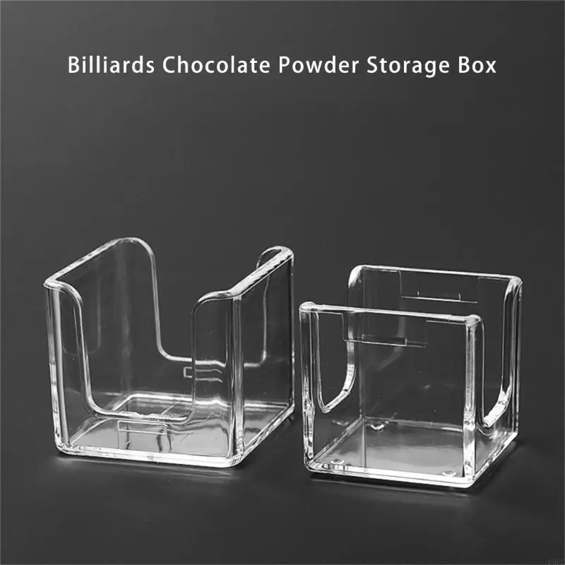 P9FC Billiardt Chalk Storage Box Acrylic Billiard Chalk Powder Box phiniard ملحق