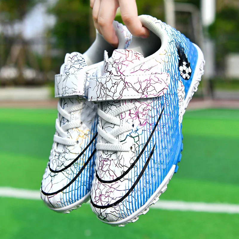 Children Soccer Shoes Futsal Hall Football Boots Kids Cleats Grass Sneakers Boys Girl Outdoor Athletic Training Sports Footwear