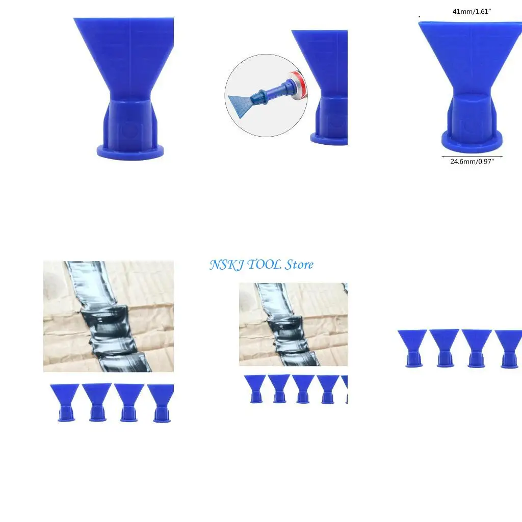 

L8RC 10x Cone Nozzle Portable Silicon Nozzles Syringes Accessory Silicon Sealant Dispenser for Caulking Spare Part